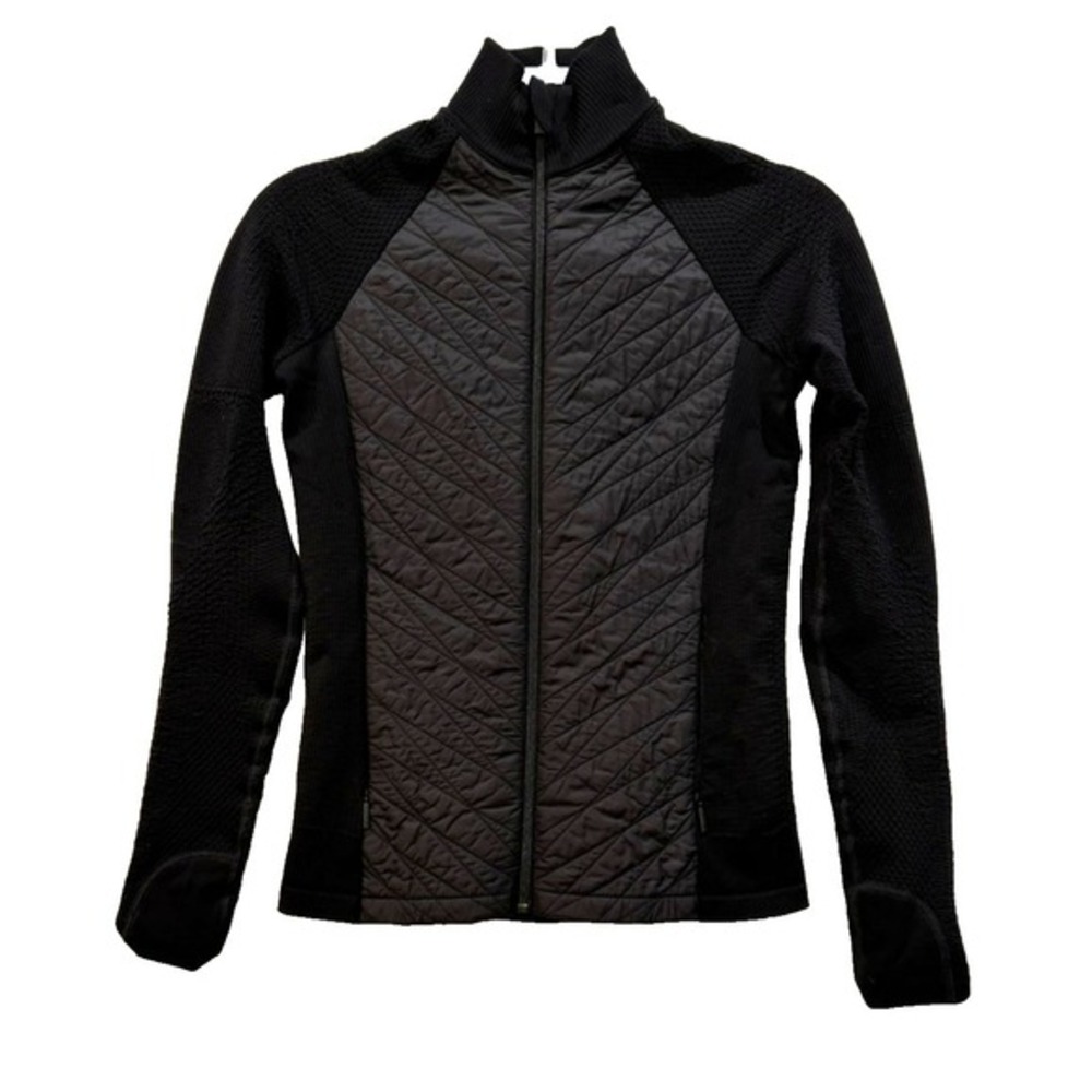Athleta Flurry Force Primaloft‎ Jacket Black Quilted & Stretch Measures Size XS